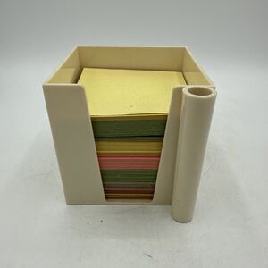 Vintage Notepad Plastic Paper Pen Holder Desk Organizer Stationery